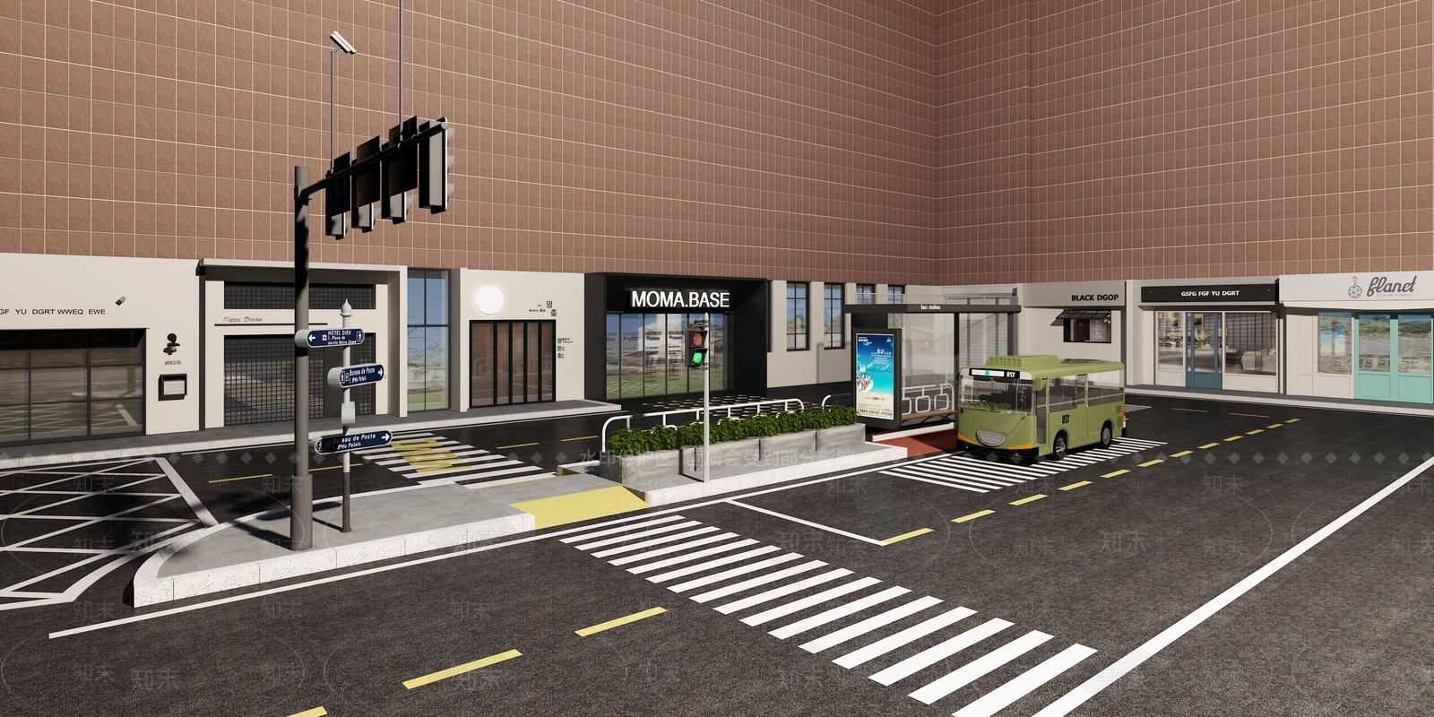 现代公共汽车站3D模型下载【ID:1101858430】