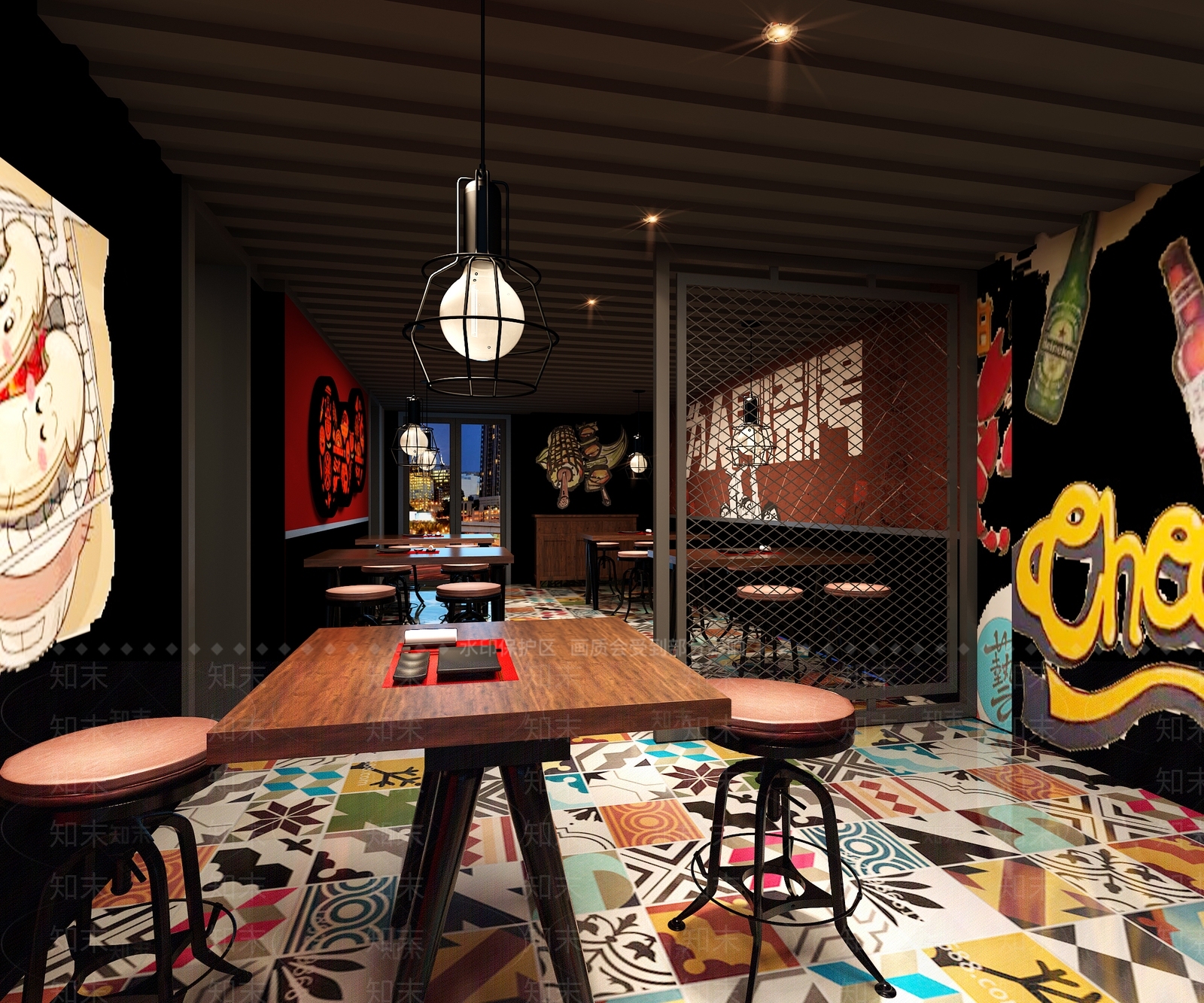 现代烧烤店3D模型下载【ID:1101858952】