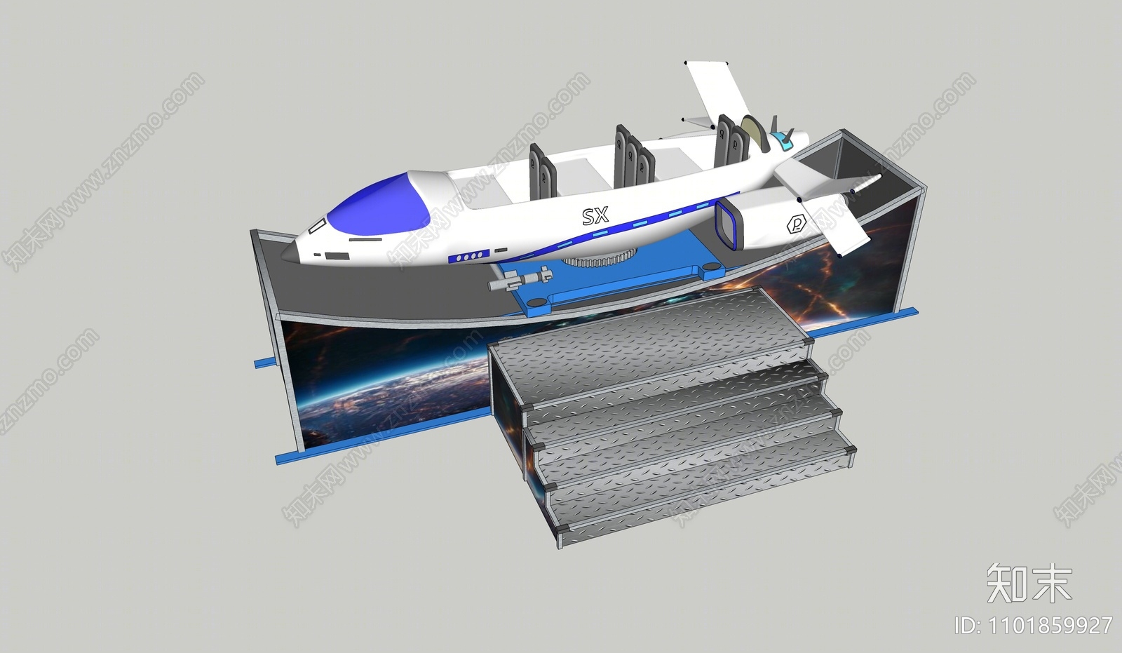 现代游乐设施SU模型下载【ID:1101859927】
