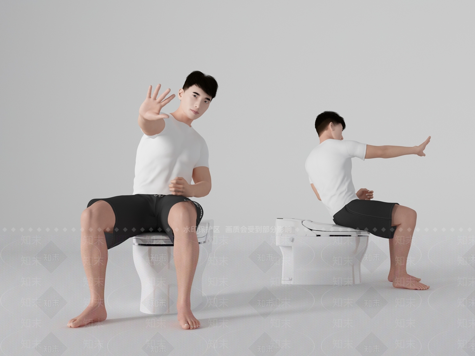 现代蹲坑男人3d模型下载【id:1101863602】