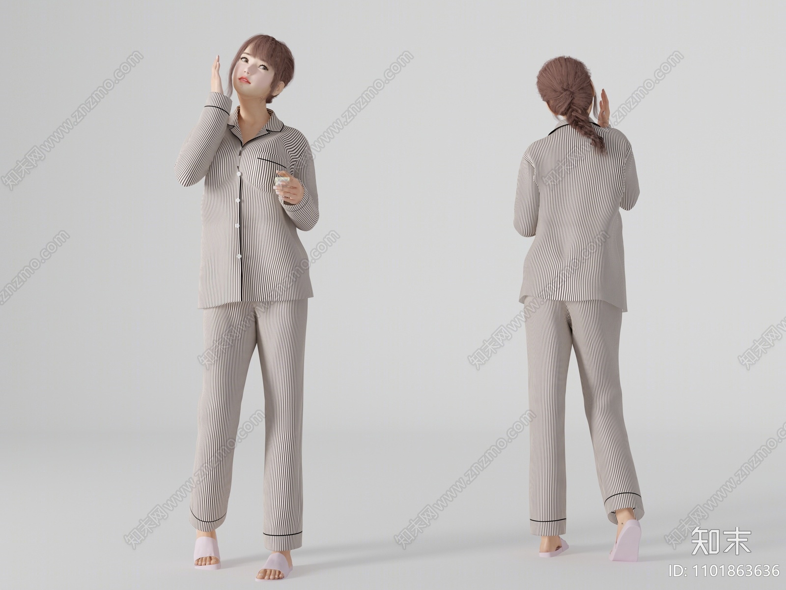 现代居家女人3D模型下载【ID:1101863636】