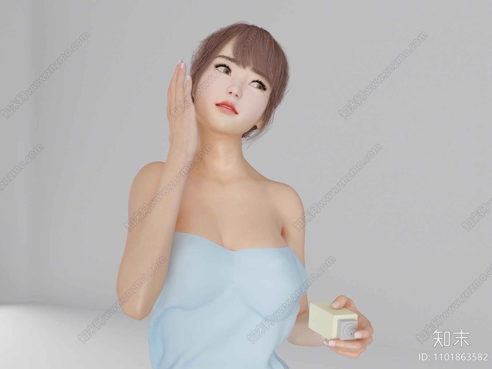 现代照镜子女人3D模型下载【ID:1101863582】