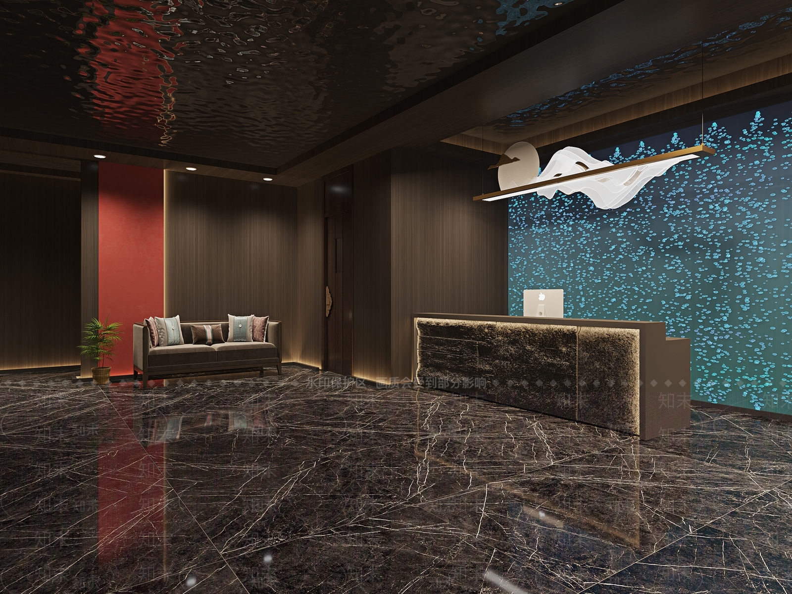 现代足浴会所大厅3D模型下载【ID:1101866985】