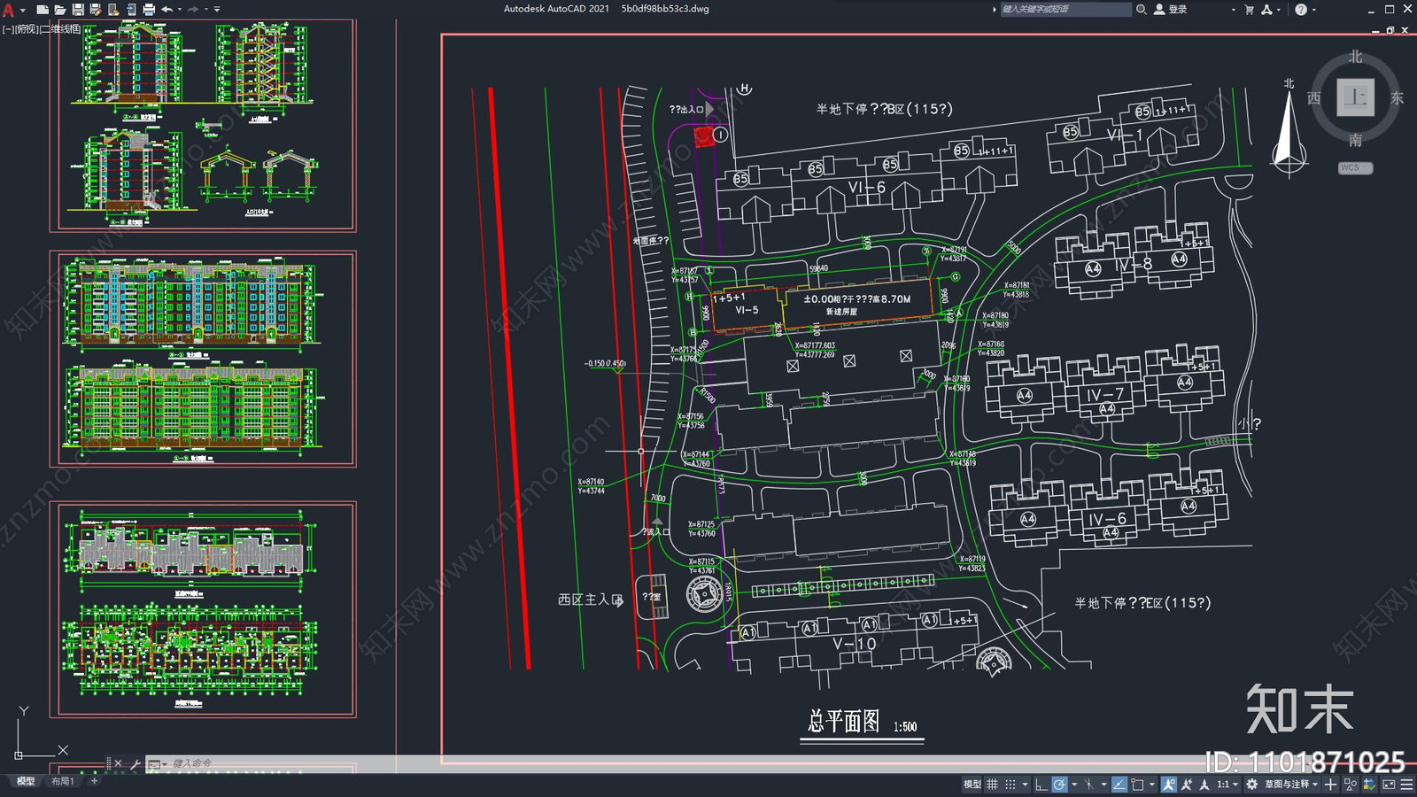 六层楼建筑cad施工图下载【ID:1101871025】