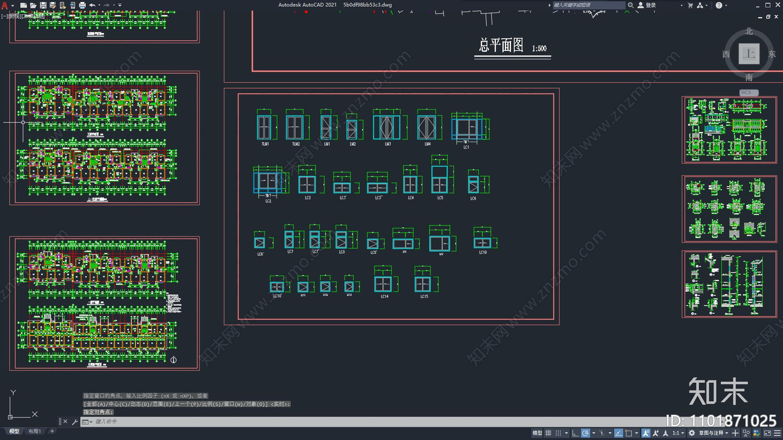 六层楼建筑cad施工图下载【ID:1101871025】