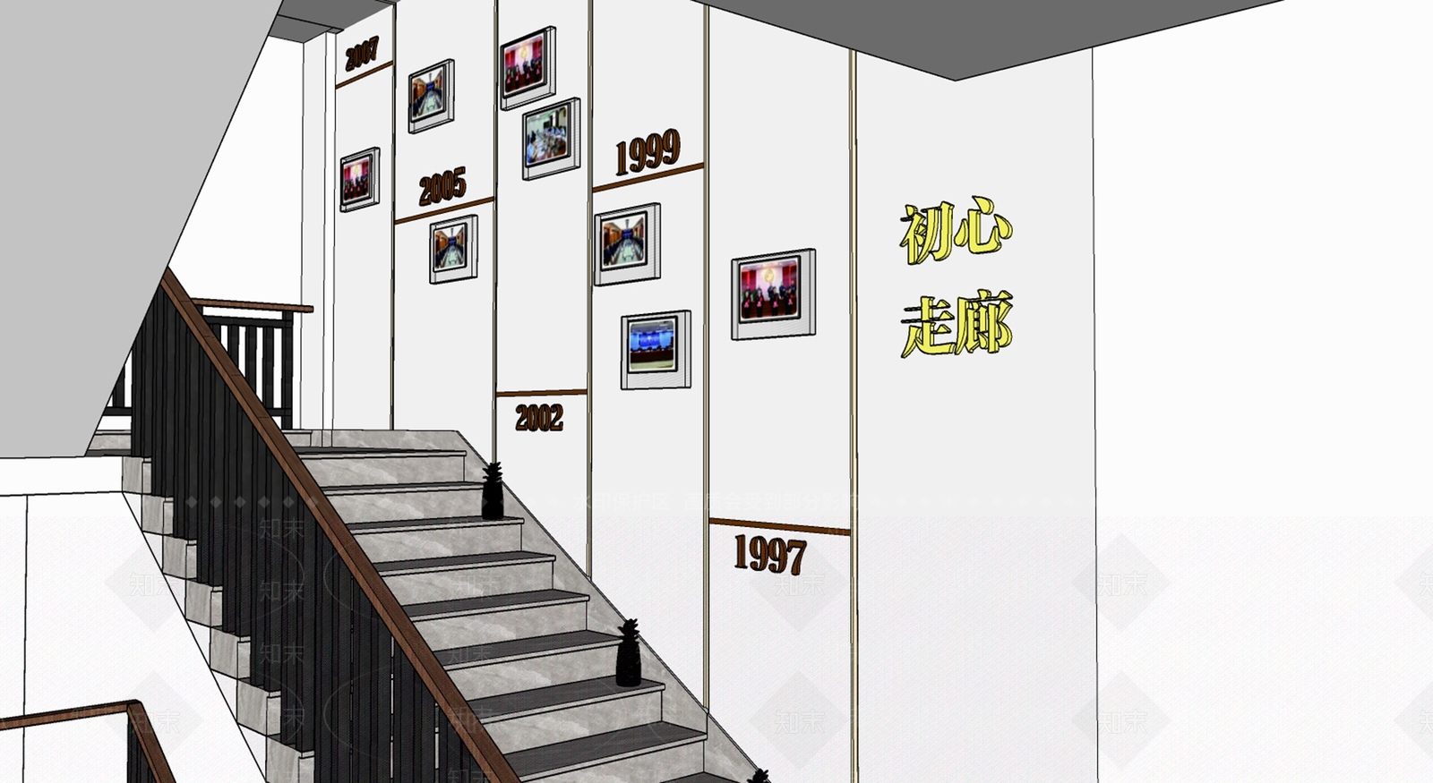 现代公司过道SU模型下载【ID:1101931512】