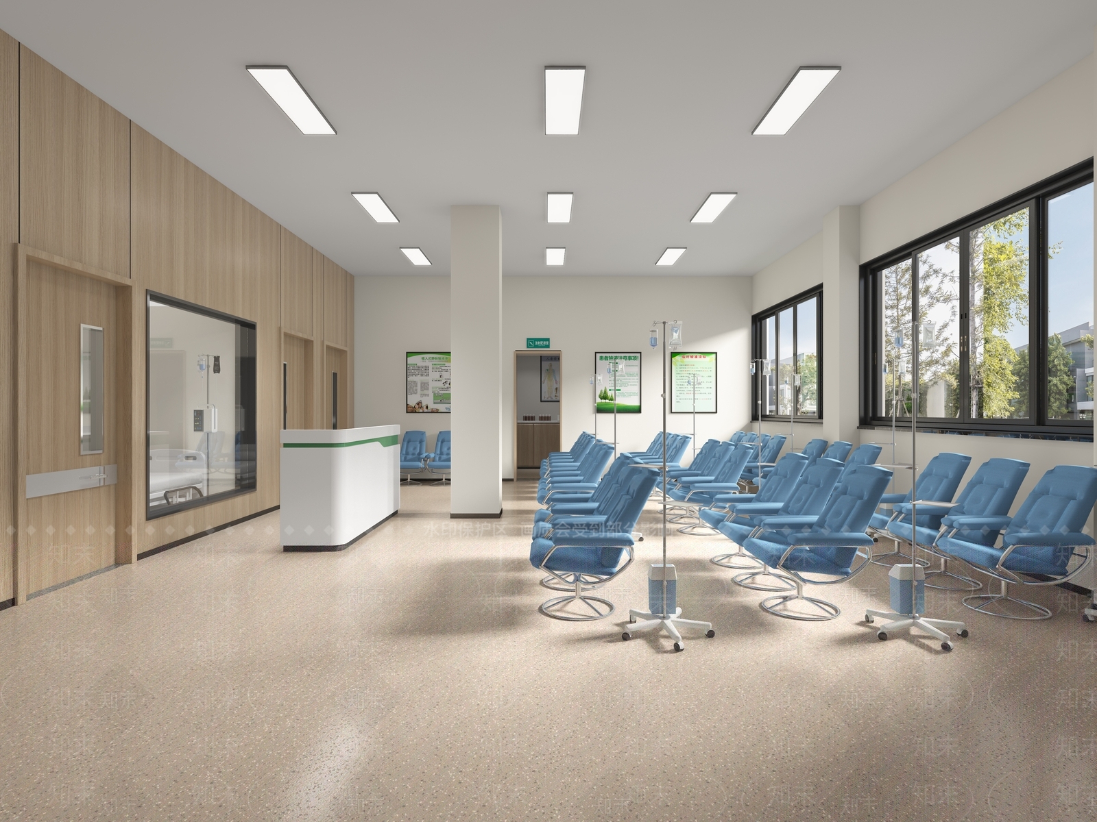 现代医院输液室3D模型下载【ID:1101887534】