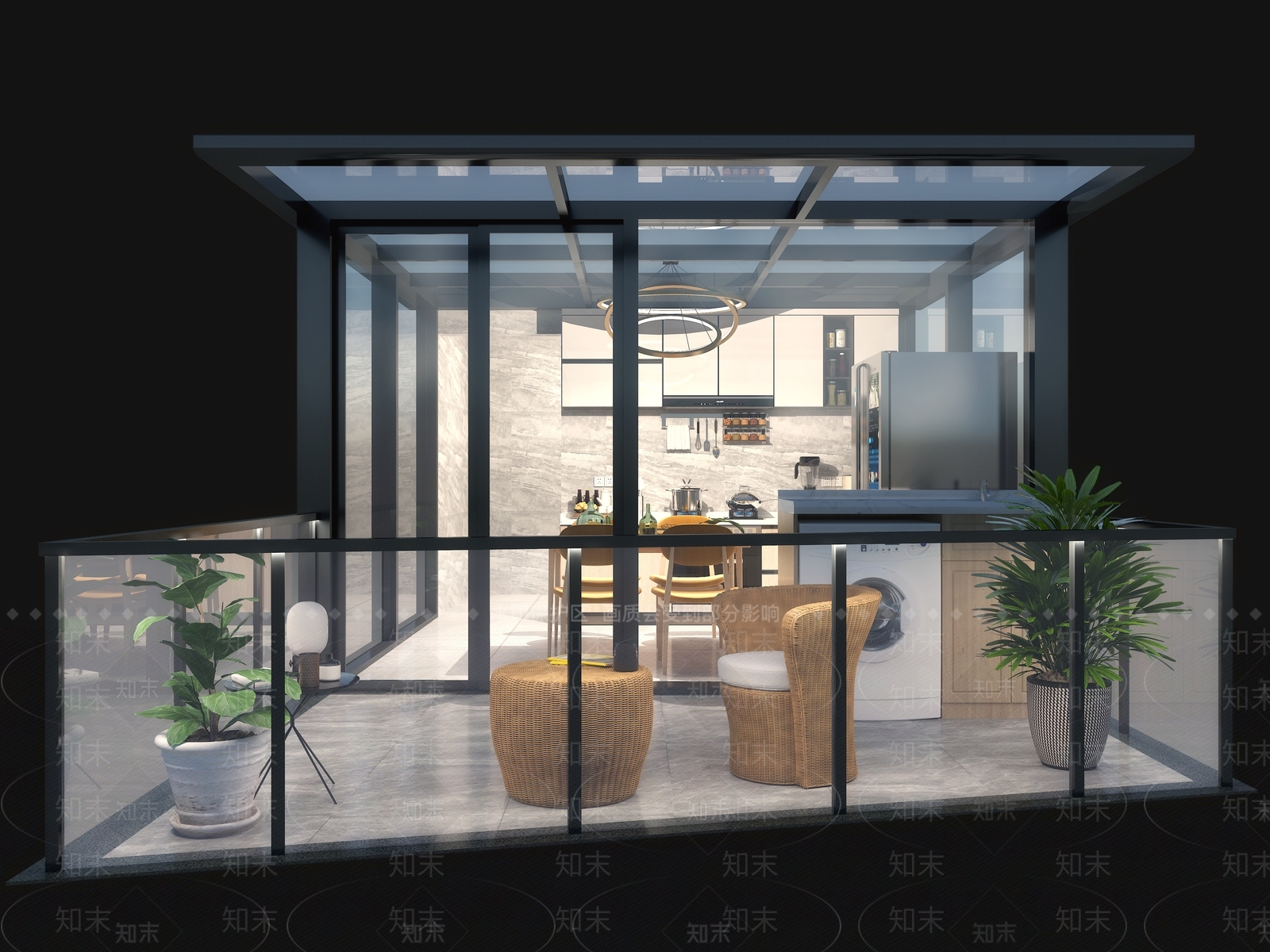 现代阳台3D模型下载【ID:1101891944】