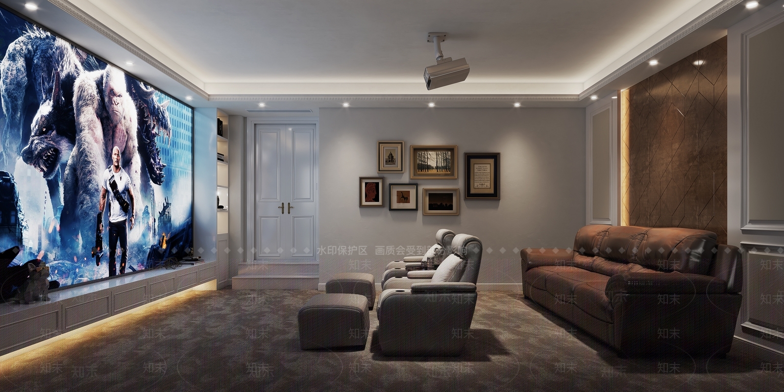 简欧影音室3D模型下载【ID:1101892894】