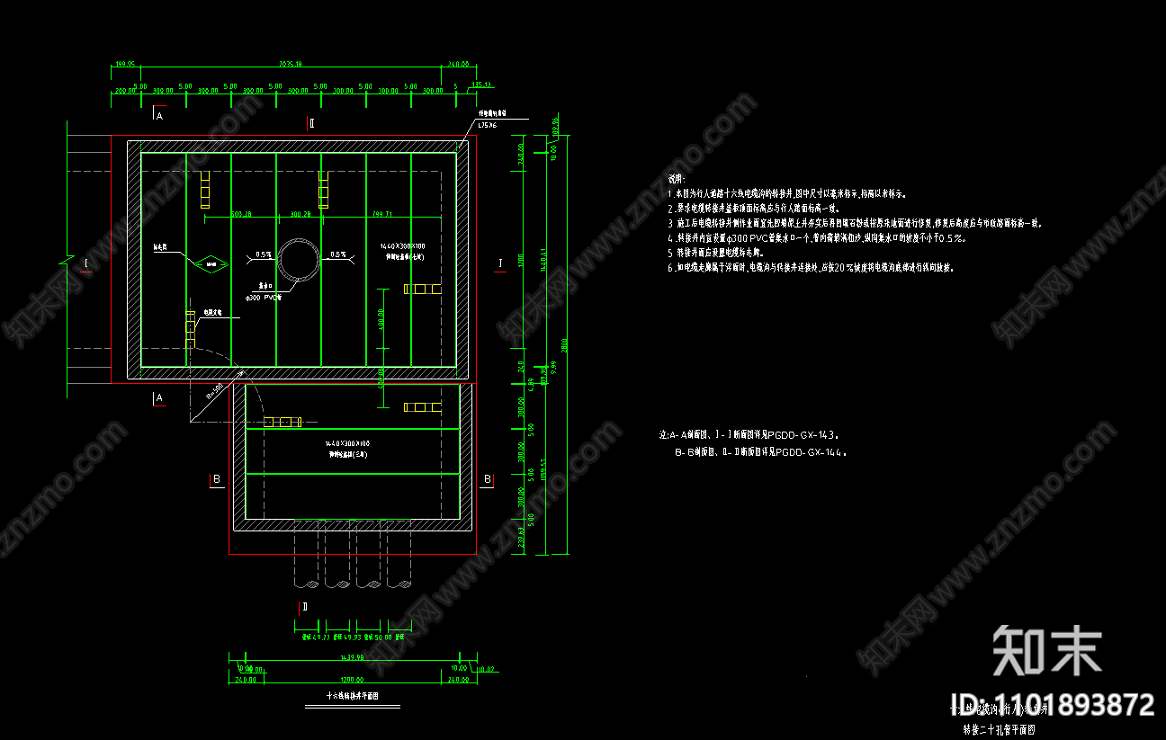 行人道路十六线电缆沟构造断面剖面施工图下载【ID:1101893872】