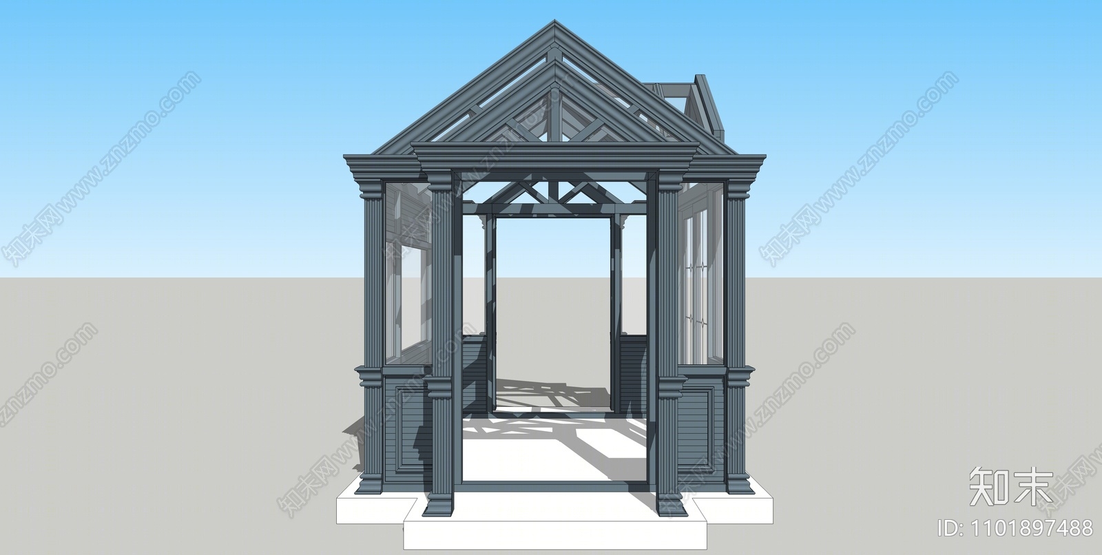 现代阳光房SU模型下载【ID:1101897488】