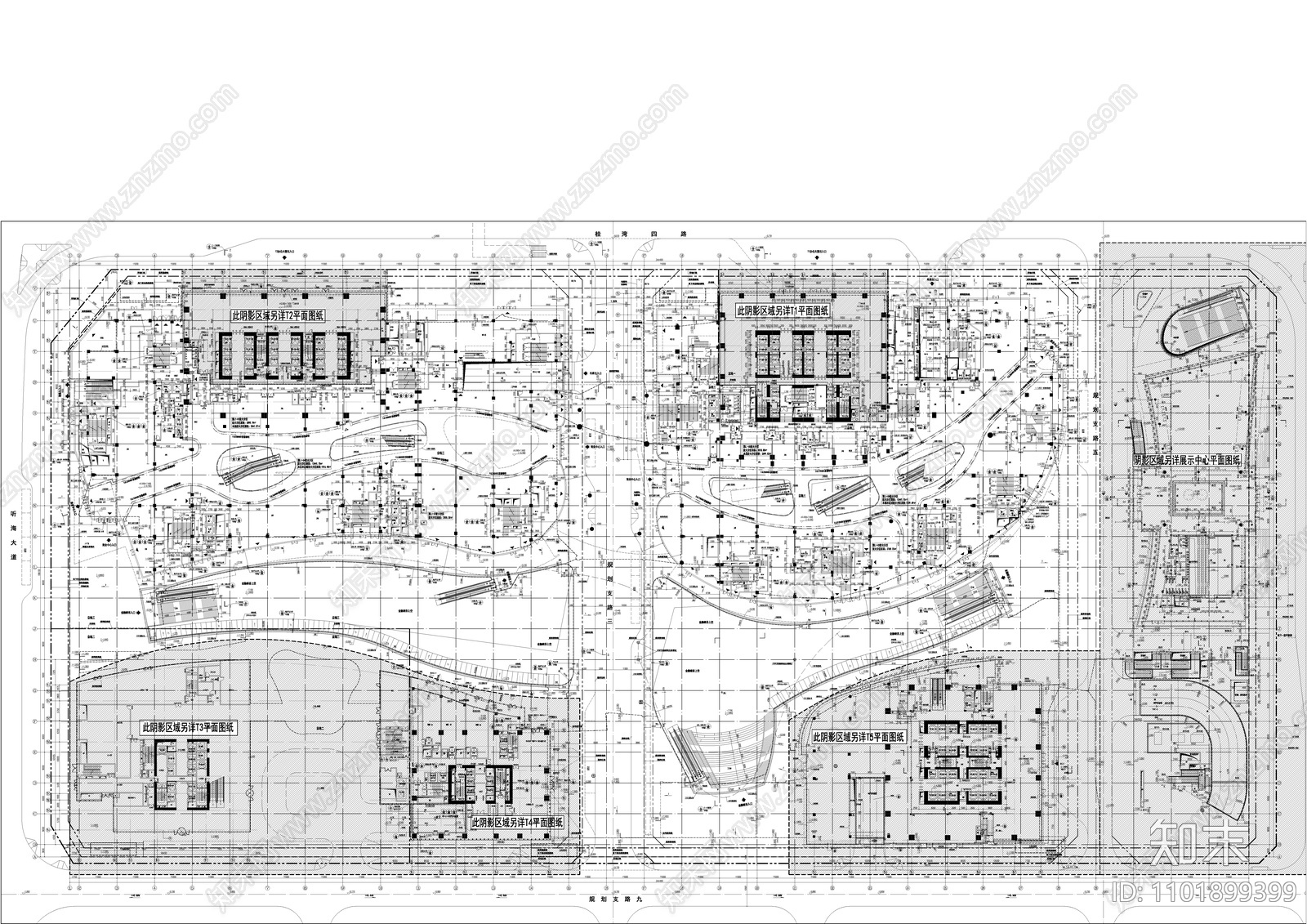 现代简约综合体华润前海大厦办公综合体cad施工图下载【ID:1101899399】