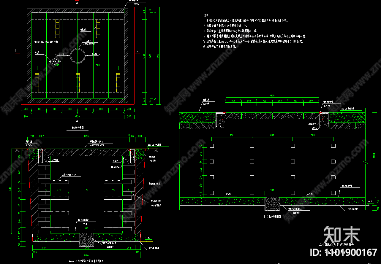 行车道路二十四线电缆沟构造断面剖面施工图下载【ID:1101900167】