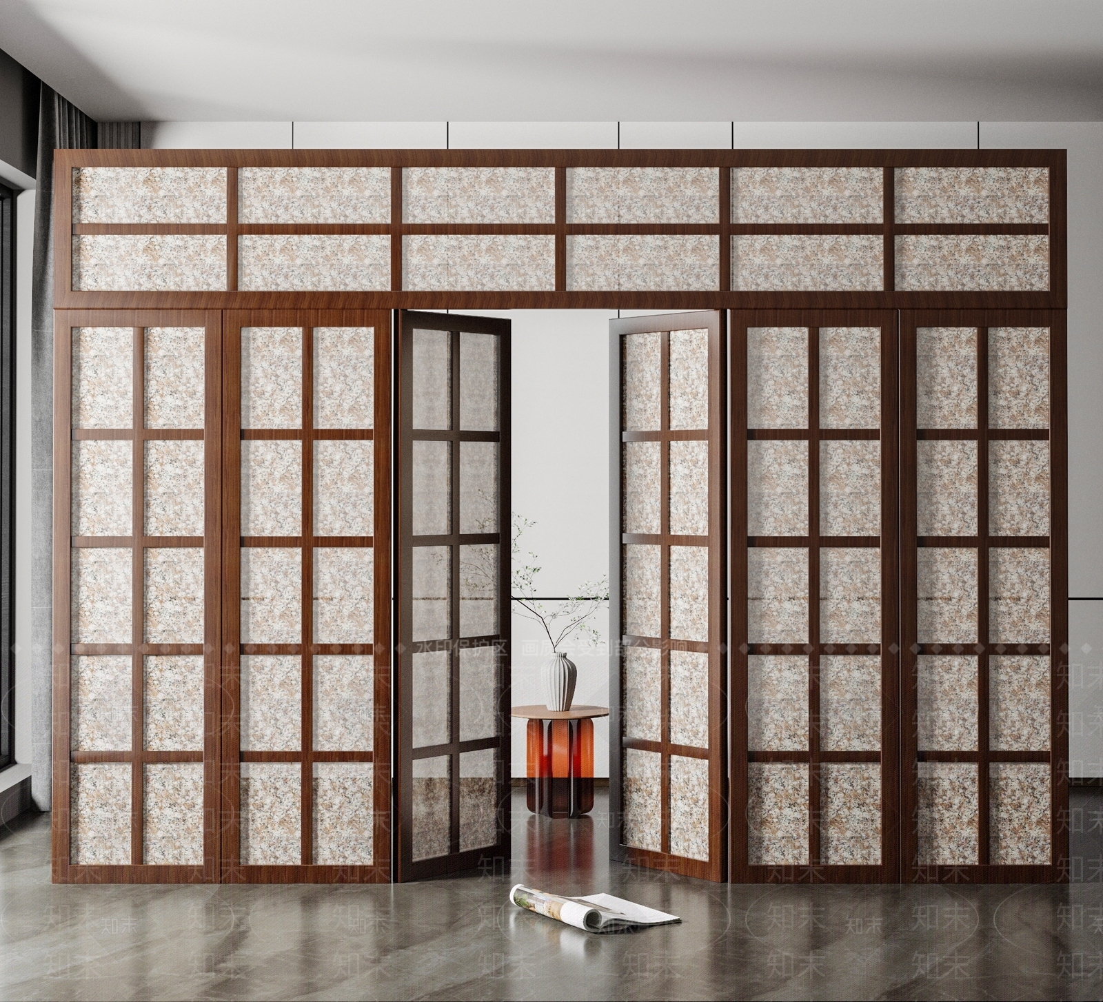 混搭阳台双开门3D模型下载【ID:1101909084】