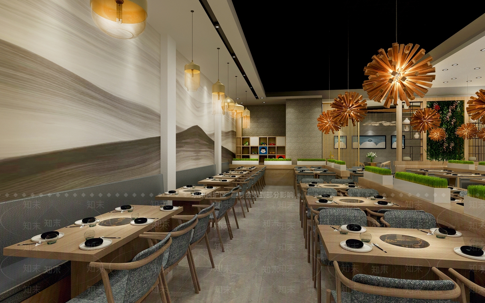 新中式火锅店3D模型下载【ID:1101921192】