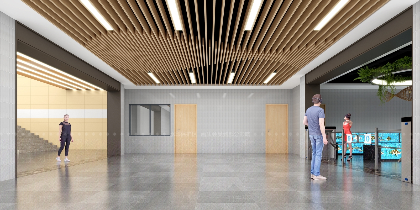 现代海鲜水产超市入口3D模型下载【ID:1101922976】