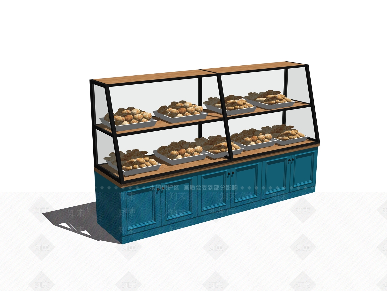 现代面包展示架SU模型下载【ID:1101929390】