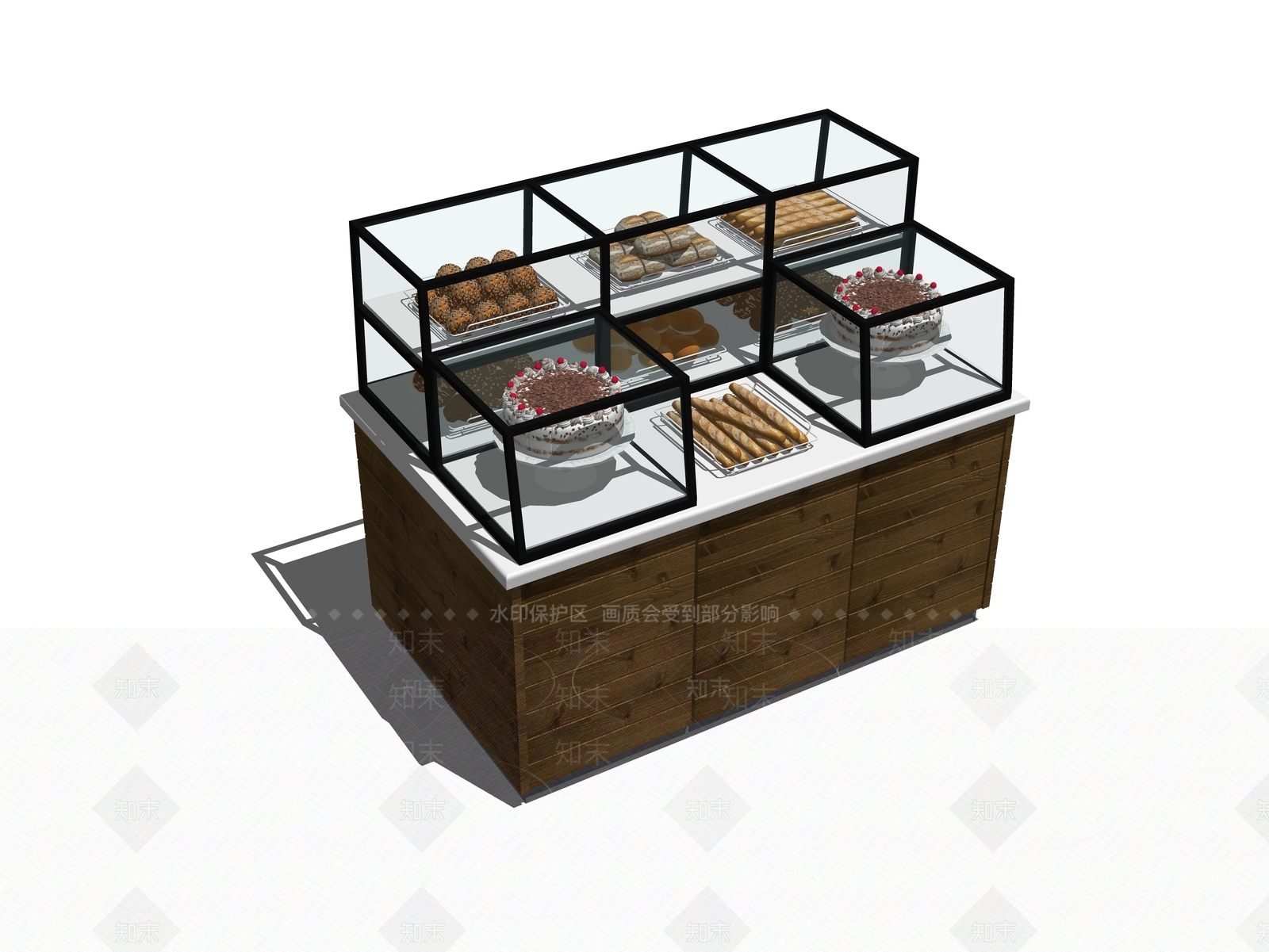 现代面包展示架SU模型下载【ID:1101930818】