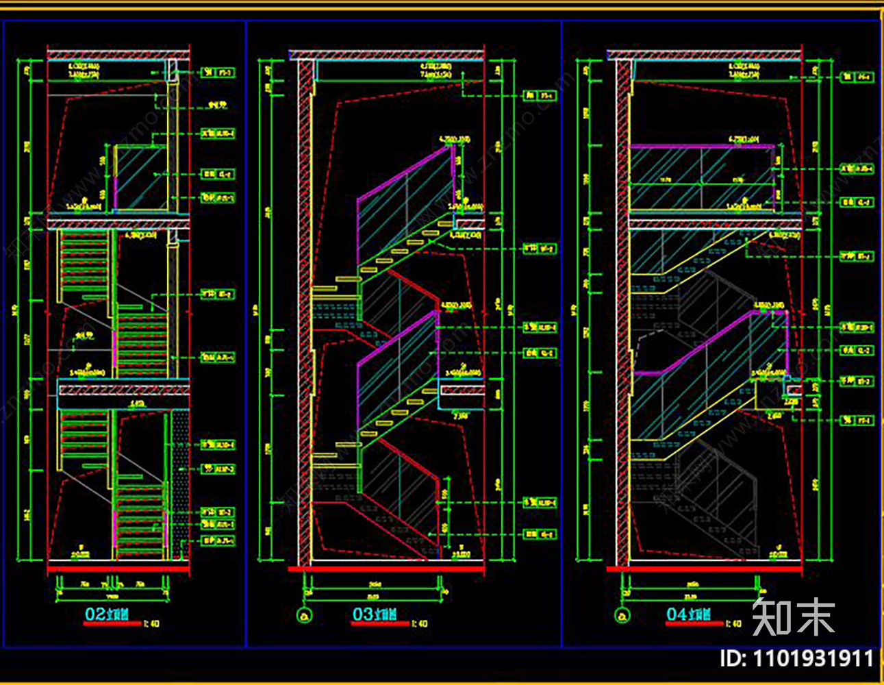 样板间楼梯详图施工图下载【ID:1101931911】