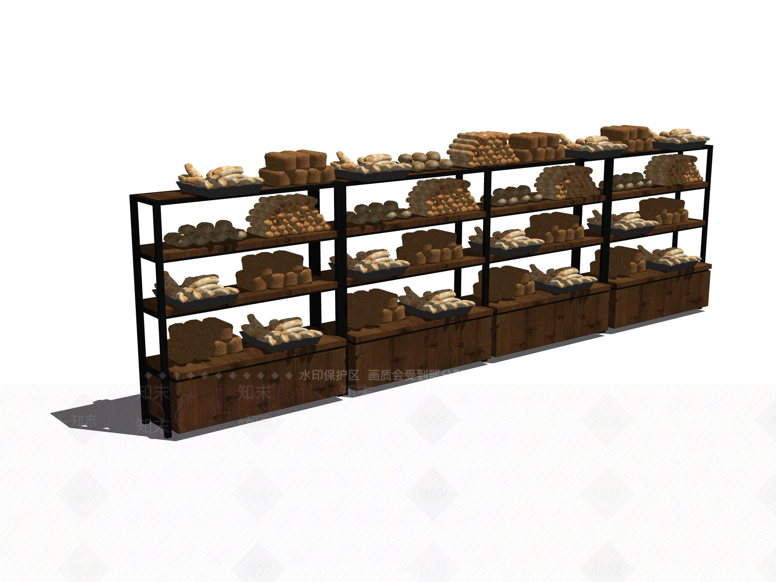 现代面包展示架SU模型下载【ID:1101933545】