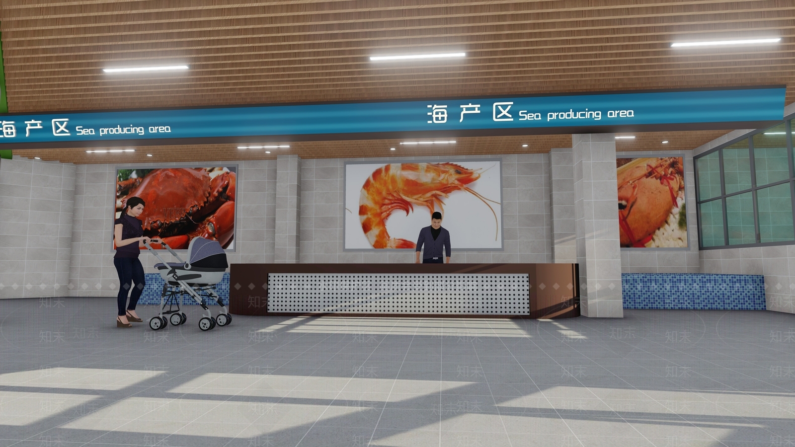 现代超市SU模型下载【ID:1101937187】