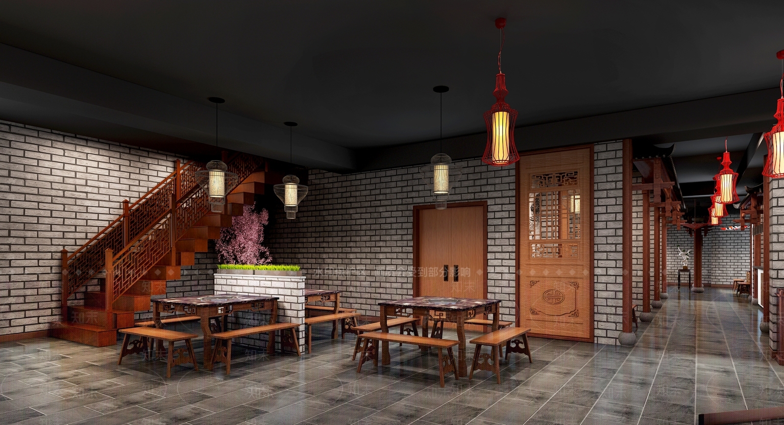 中式火锅店3D模型下载【ID:1101939984】