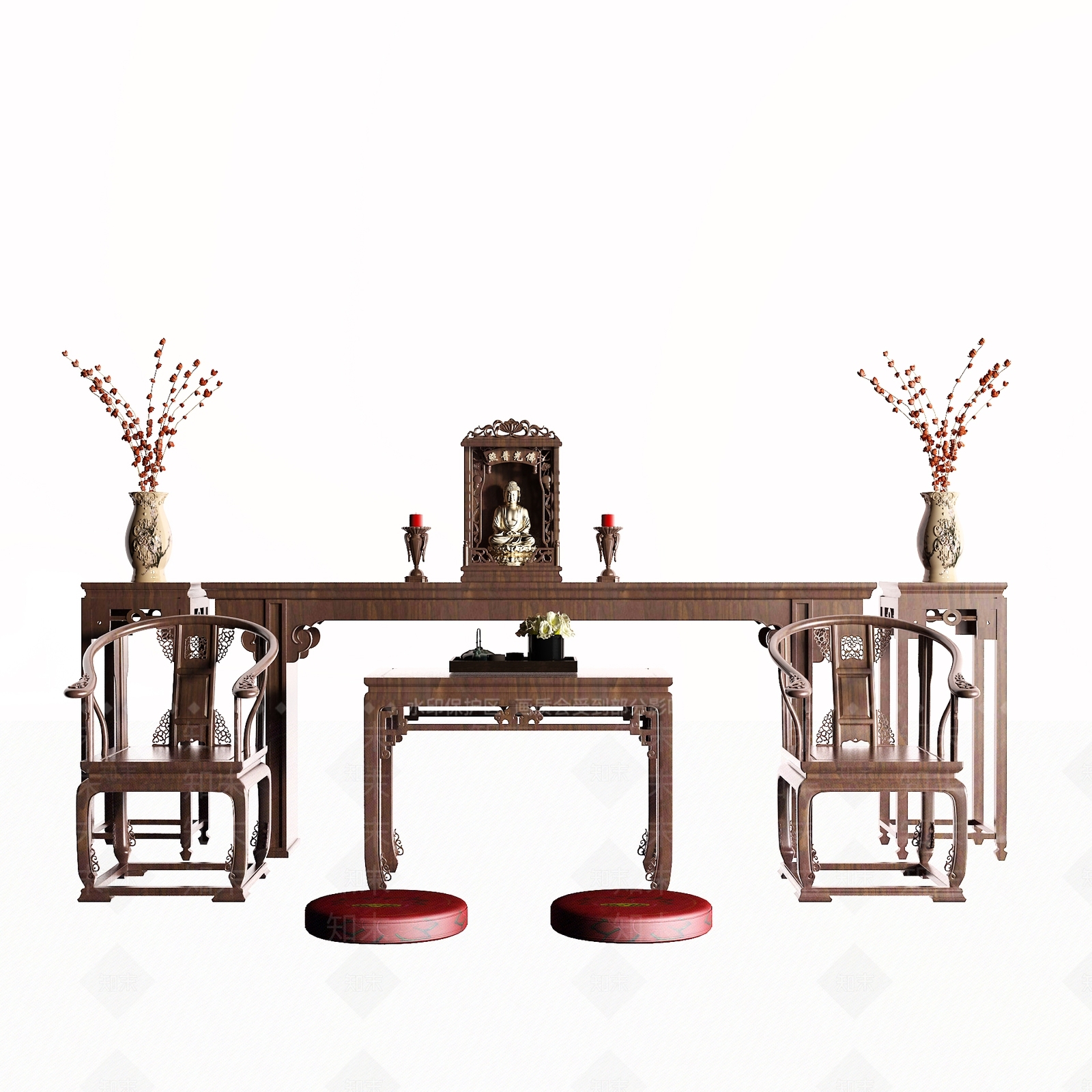 中式佛龛柜3D模型下载【ID:1101955872】
