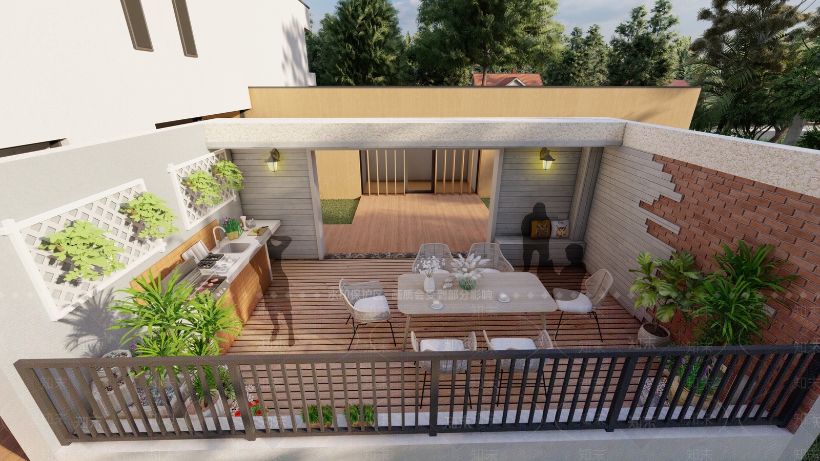 现代别墅居家院子SU模型下载【ID:1101958225】