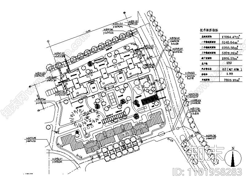 住宅楼建筑施工图cad施工图下载【ID:1101958283】