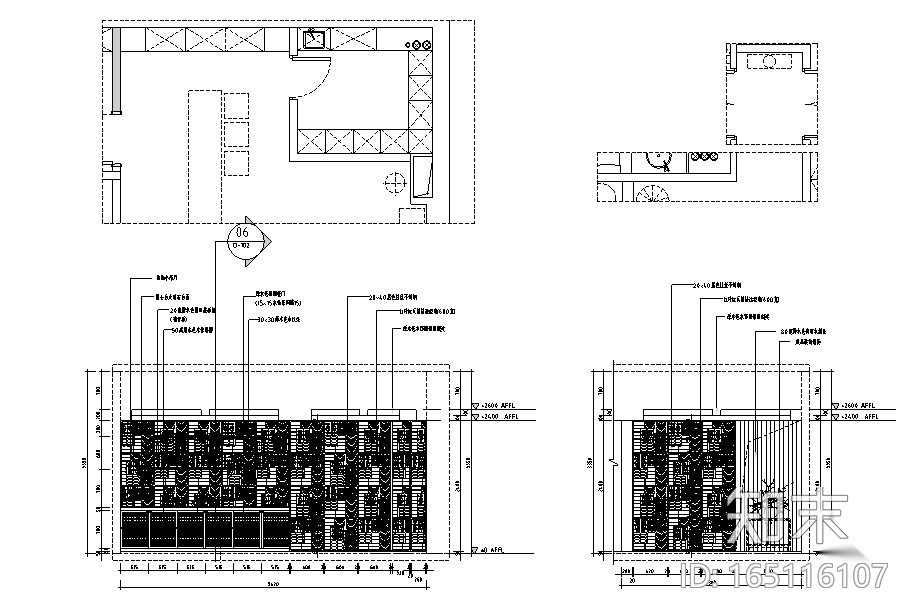 [新疆]某金融公司办公空间设计施工图+实景图(新中式二...施工图下载【ID:165116107】