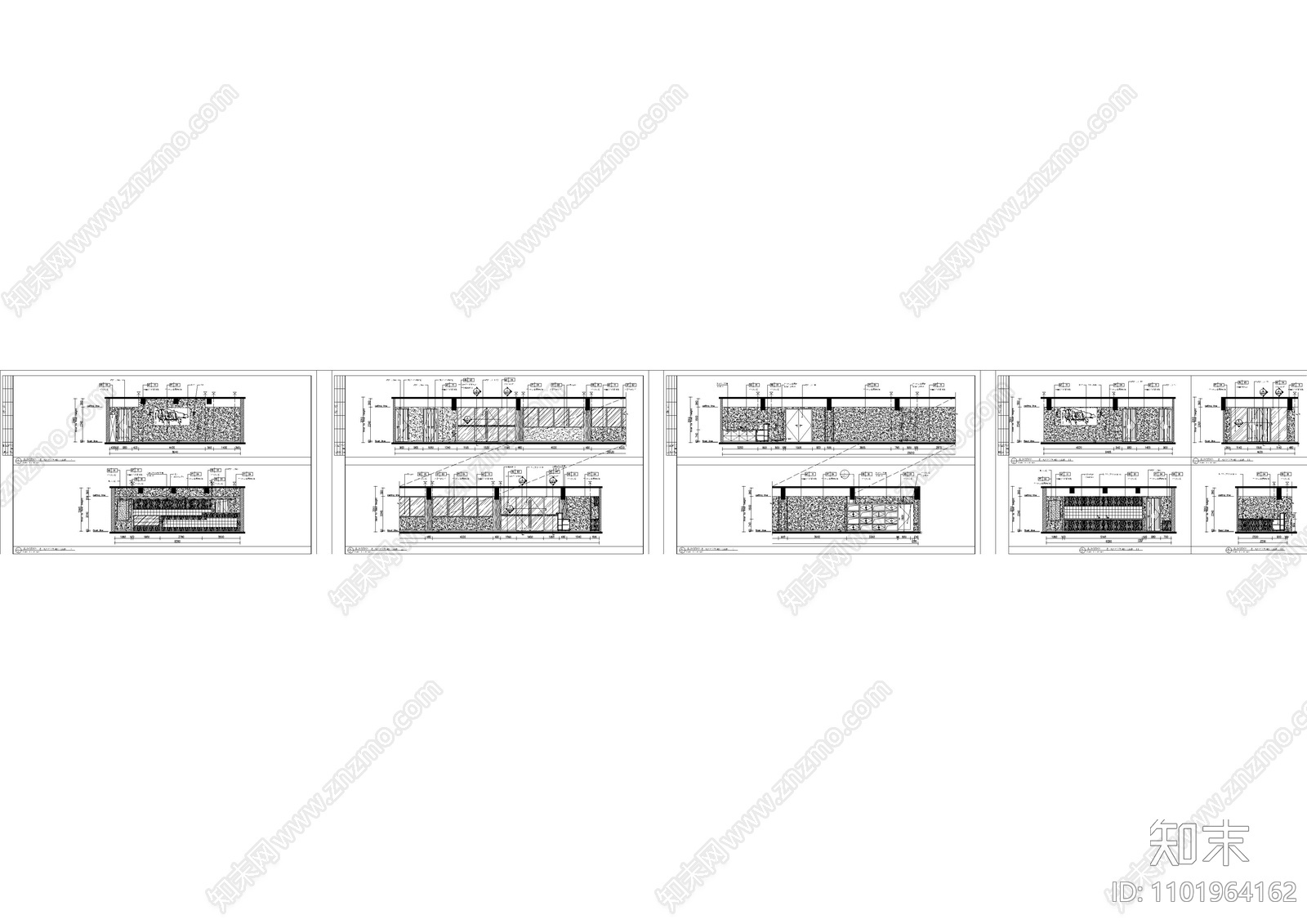 图书馆休闲区立面施工图下载【ID:1101964162】