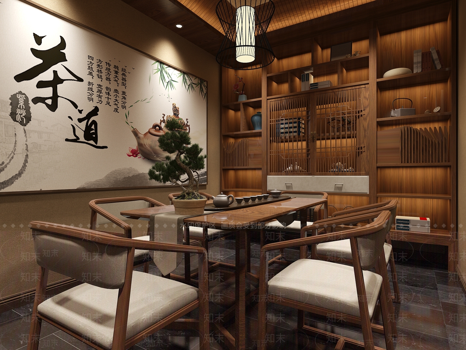 新中式茶馆3D模型下载【ID:1101964737】