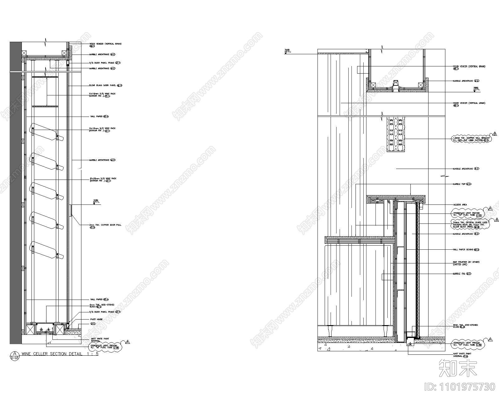 酒柜施工图下载【ID:1101975730】