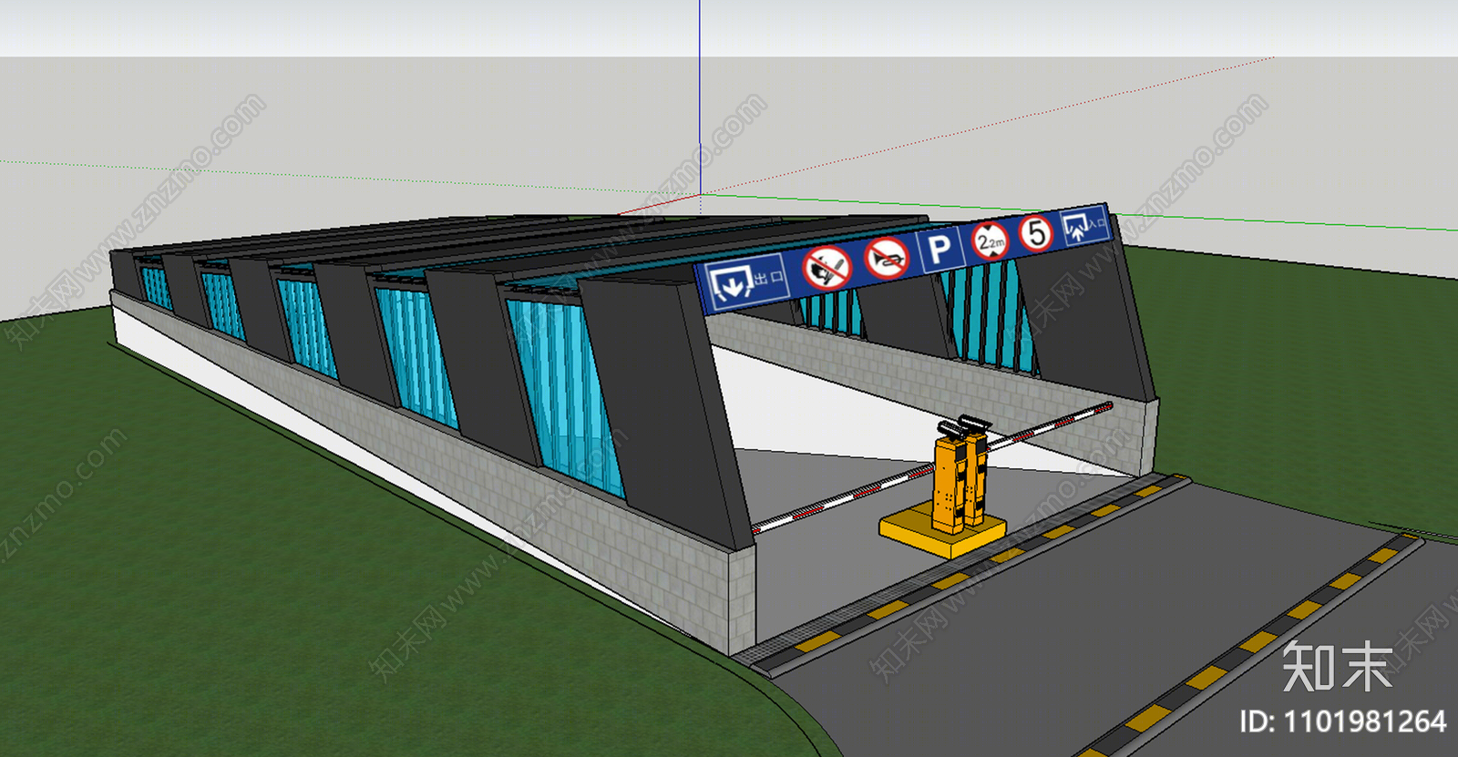 现代车库入口SU模型下载【ID:1101981264】