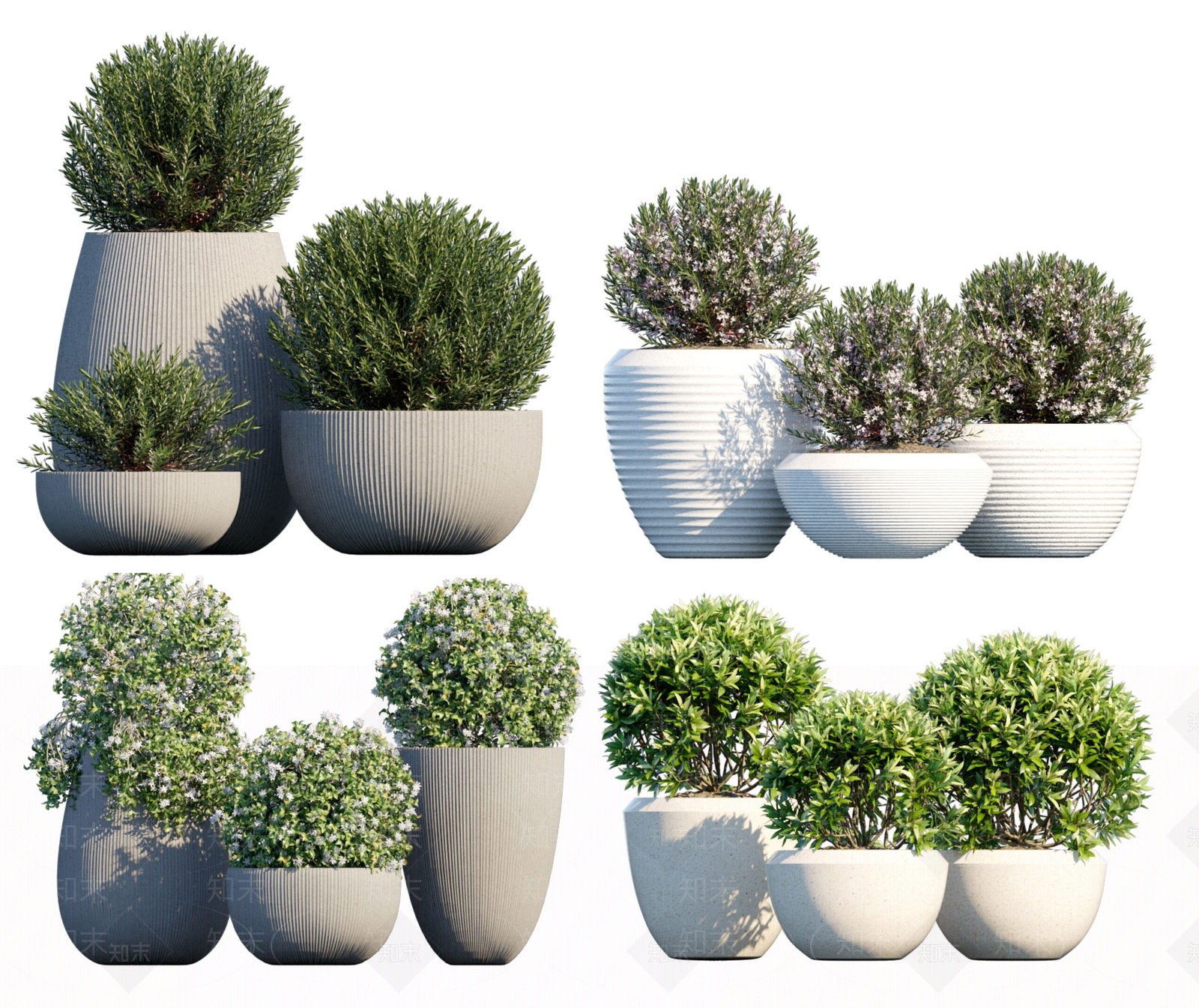 现代植物盆栽3D模型下载【ID:1101990784】
