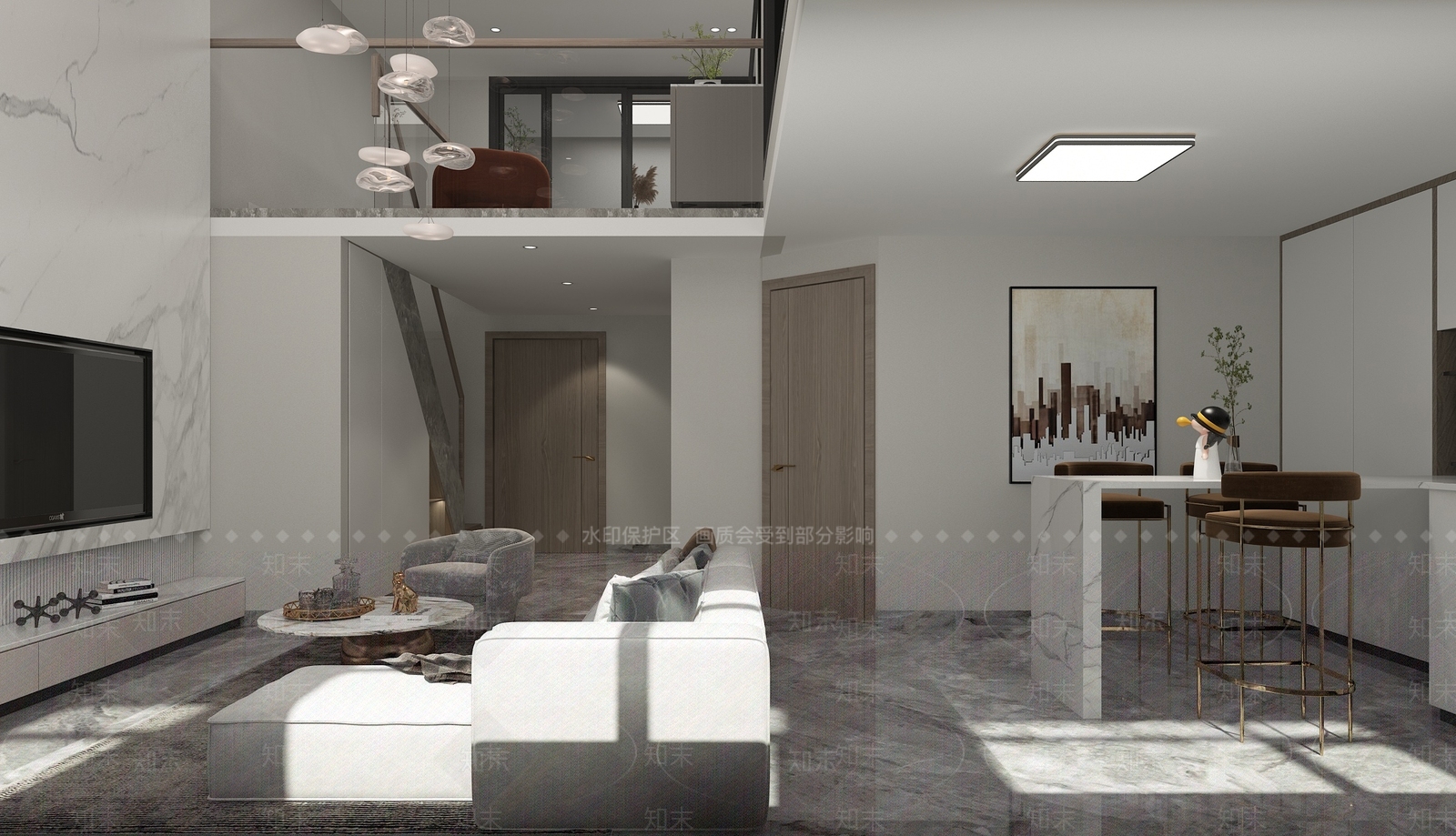 现代loft单身公寓3D模型下载【ID:1101995848】