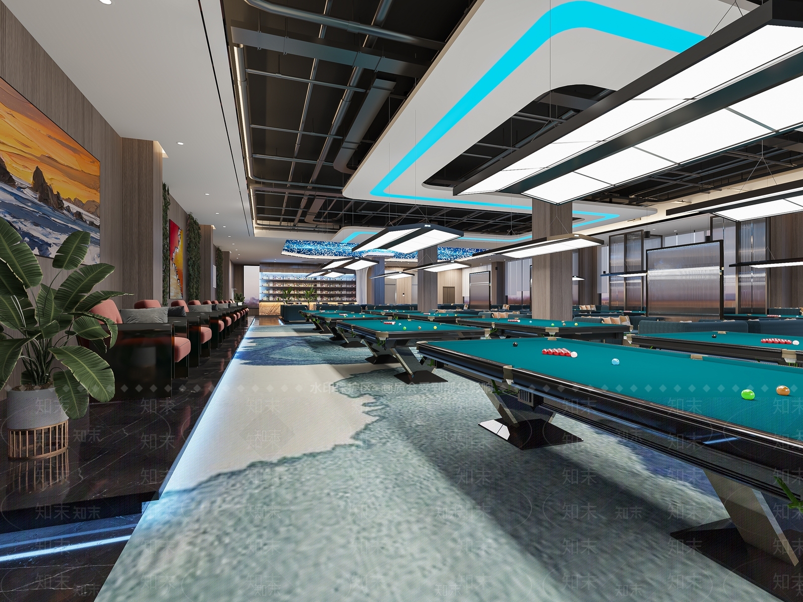 现代桌球室3D模型下载【ID:1101996204】