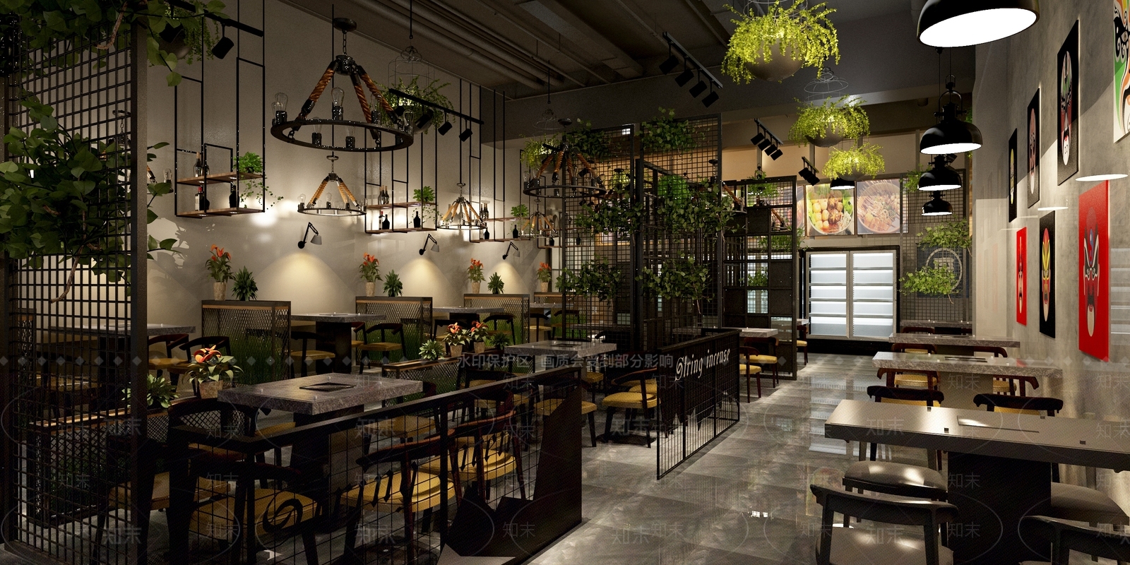 工业风火锅店3D模型下载【ID:1101997196】
