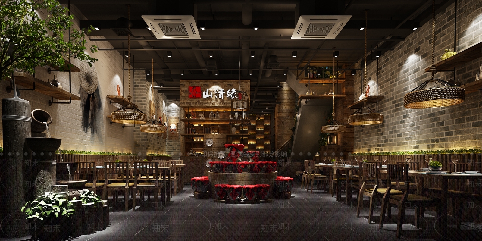 中式火锅店3D模型下载【ID:1101997266】