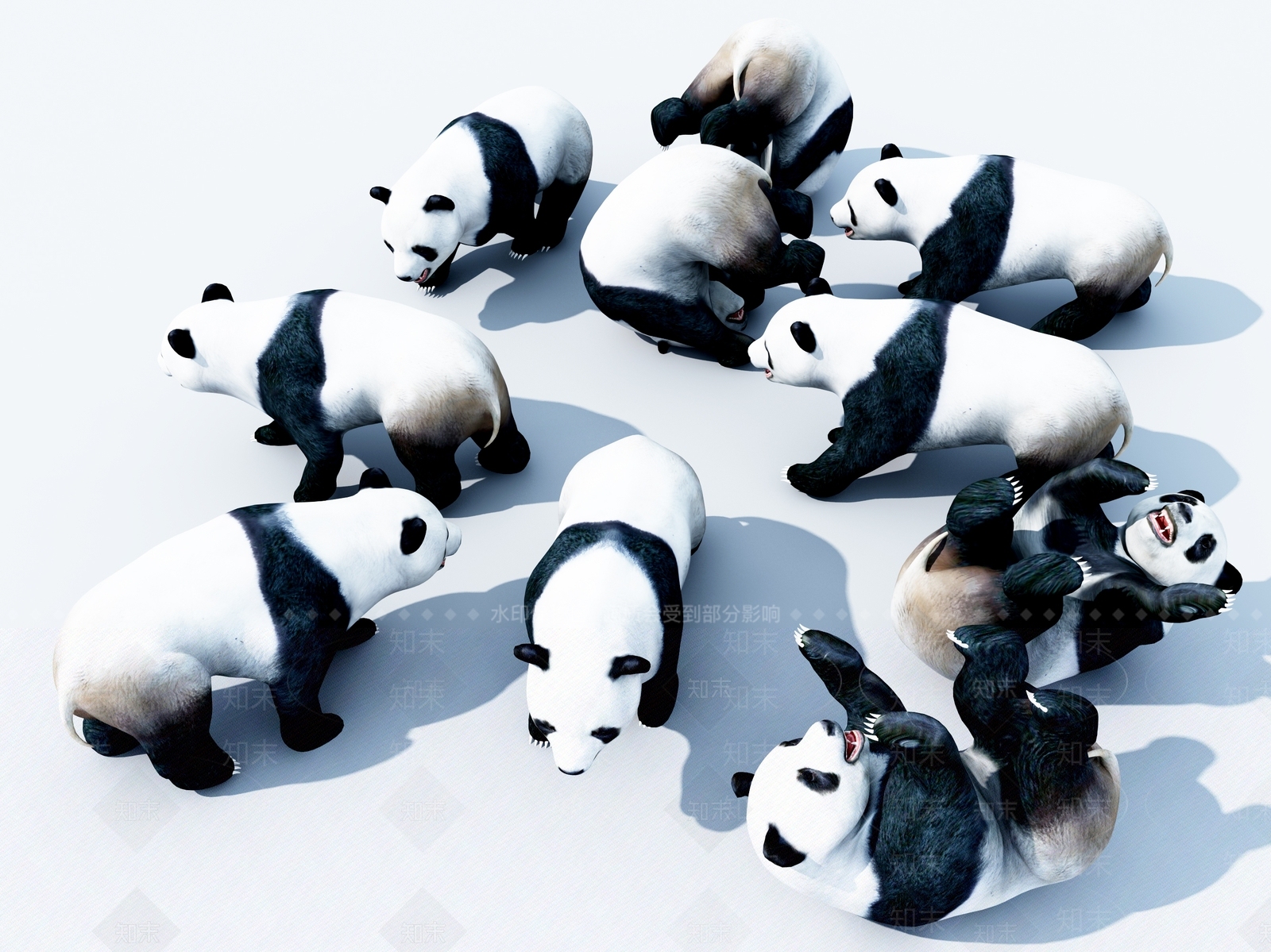 大熊猫3D模型下载【ID:1101998474】