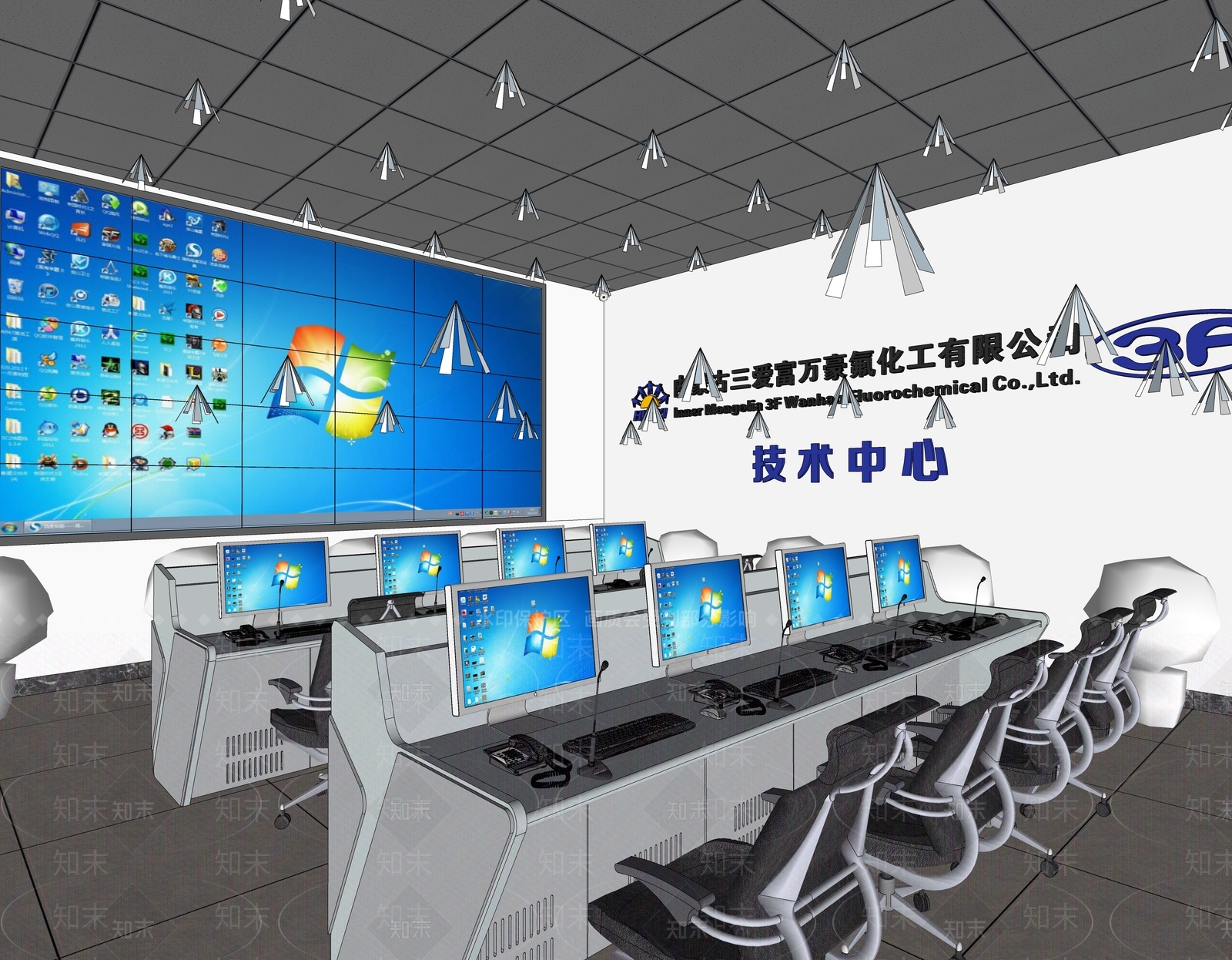 现代监控室SU模型下载【ID:1101999366】
