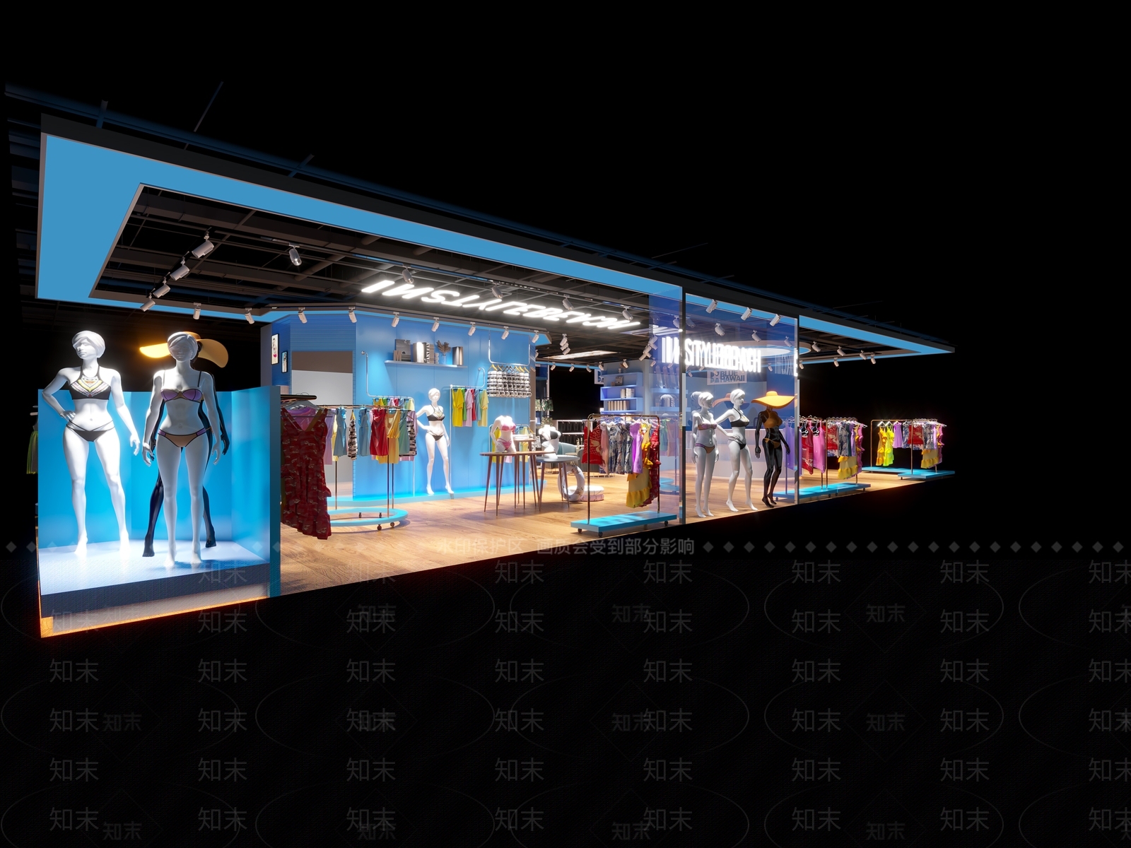 现代服装鞋店3D模型下载【ID:1101999547】