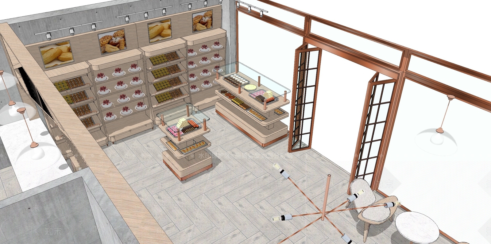 现代蛋糕店SU模型下载【ID:1102001257】