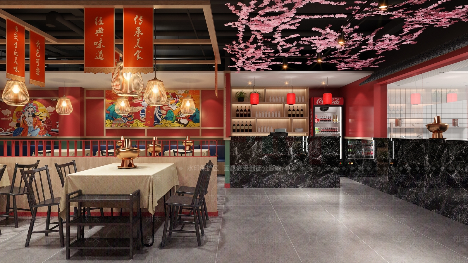 新中式火锅店3D模型下载【ID:1102004525】