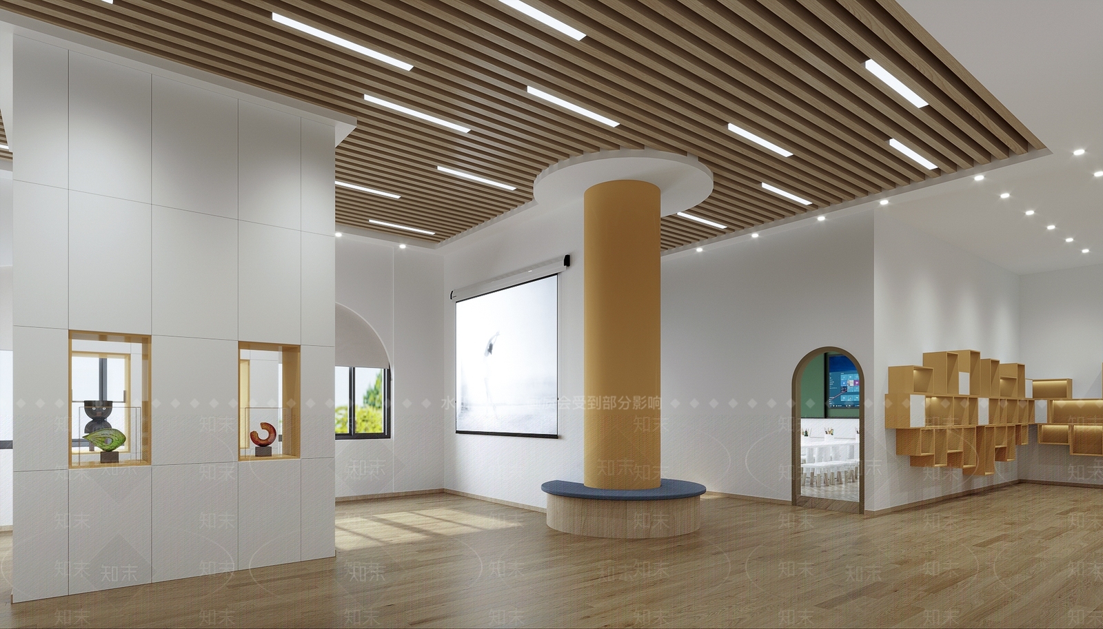 现代幼儿园手工展区3D模型下载【ID:1102008130】