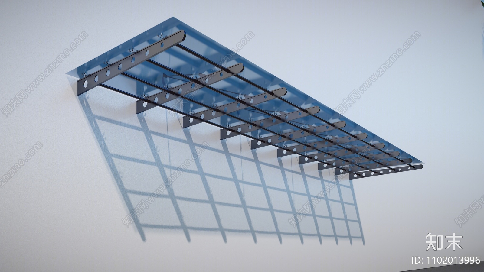 现代玻璃遮阳棚SU模型下载【ID:1102013996】