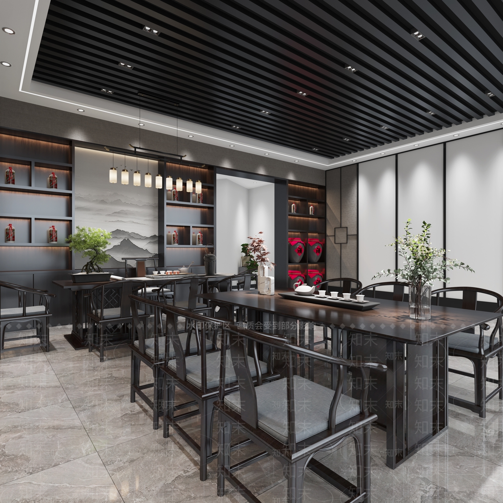 新中式茶馆3D模型下载【ID:1102019595】