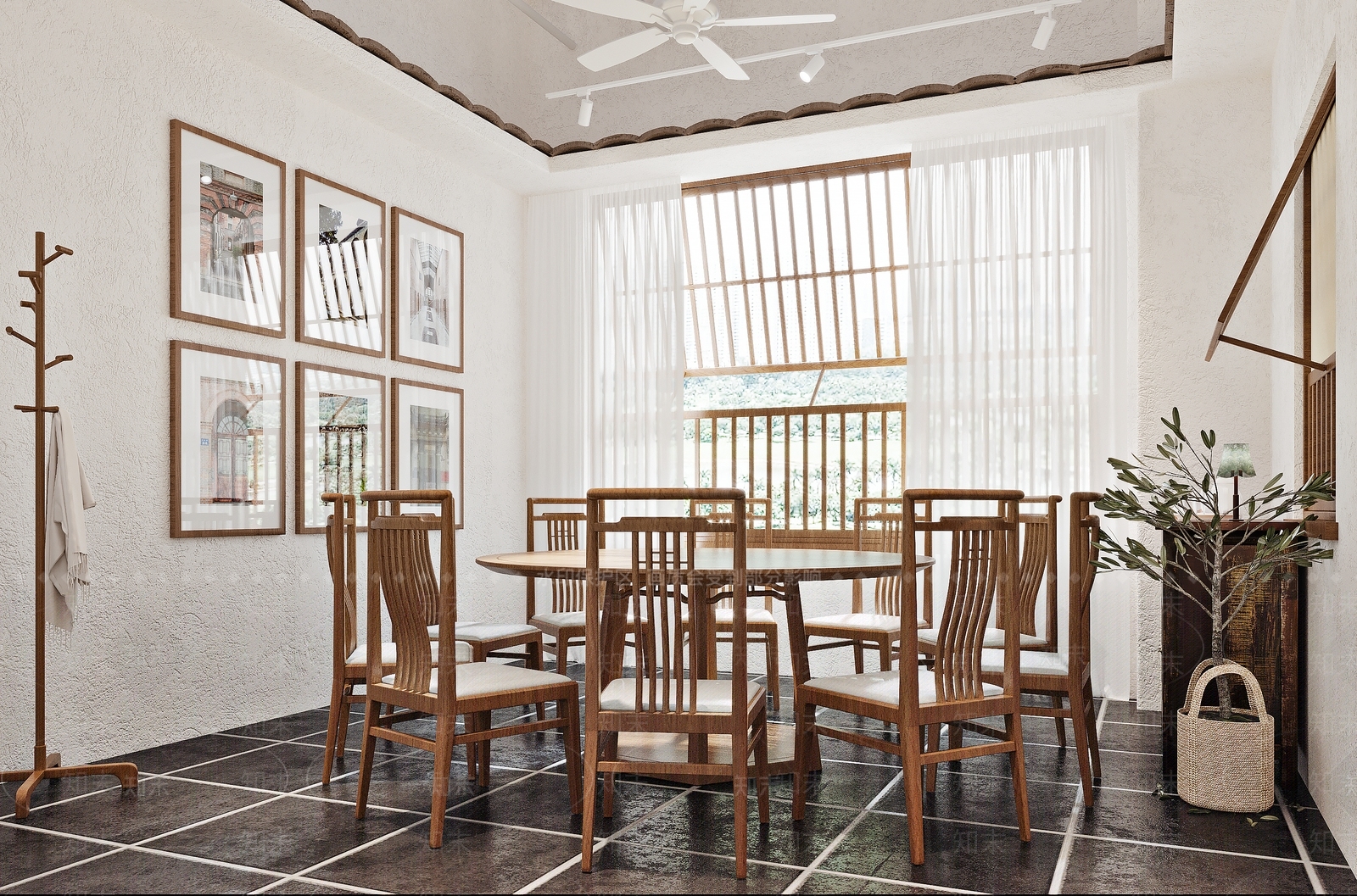 中式复古茶餐厅3D模型下载【ID:1102022550】