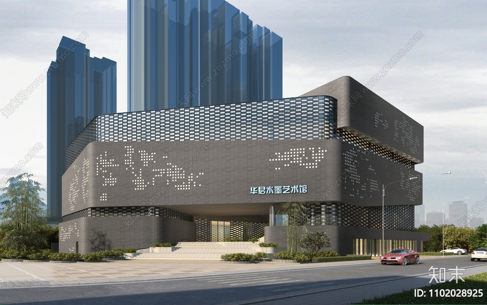 现代博物馆建筑3D模型下载【ID:1102028925】