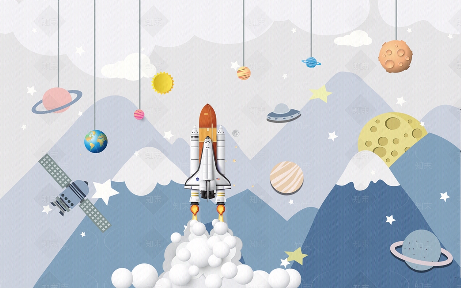 儿童房壁纸贴图下载【ID:1102031876】